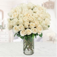 White Roses Vase Large (24 Roses)