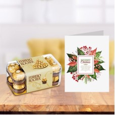 Special Ferrero rocher Chocolates and Greeting Card (16 Pc Ferrero Rocher Chocolate Box + Greeting Card)