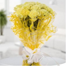 Bright Yellow Carnation Bouquet (18 Flower)