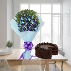 Premium Chocolate Cake From 5 Star With Lovely orchids