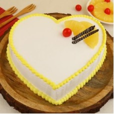 Exclusive Heart Shape Pineapple Cream Cake (1/2 Kg Cake)
