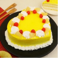 Premium Heart Shape Pineapple Cream Cake (1 Kg Cake)
