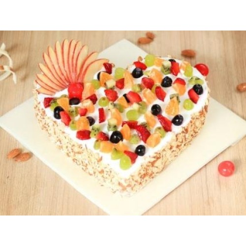 Heart Shape Fruit Cake (1 Kg Fruit Cake)