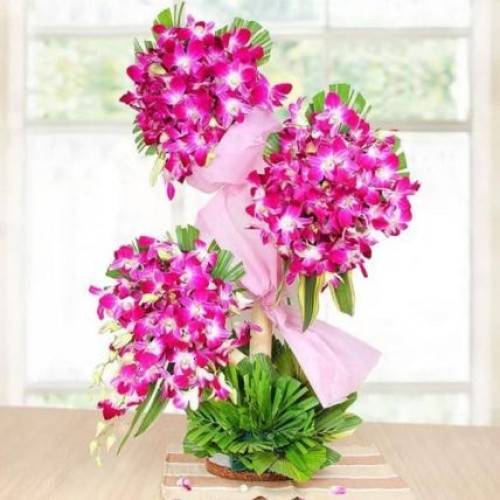 Lovely Orchids Tall Arrangement (90 Orchids)