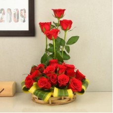 Basket of Red Roses