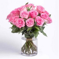Pink Roses Vase Large (25 Roses)