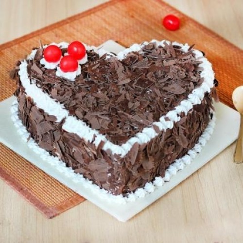 Delicious Heart Shape Blackforest Cake (1 Kg Cake)