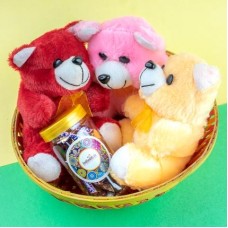 Mini Basket of Love (Teddy and Chocolate with Basket)