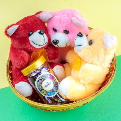 Mini Basket of Love (Teddy and Chocolate with Basket)