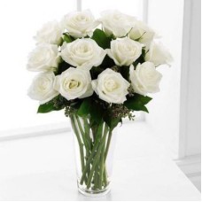 White Roses Vase (18 Roses)