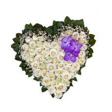 White Roses Heart Arrangement (36 Roses)