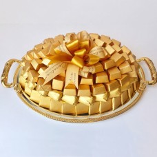 Cocolis Chocolate - Oval Tray Gold S - 100Pcs/ 1.5 Kg