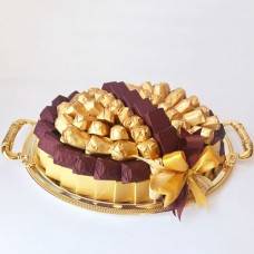 Cocolis Chocolate - Oval Tray Gold M - 100Pcs/ 1.5 Kg