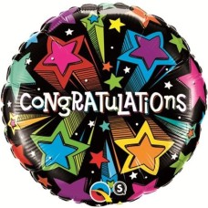 Conratulations! Shooting Stars Foil Balloon