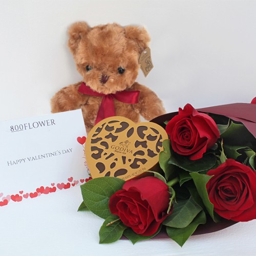 Love Always With Teddy Bear And Chocolates