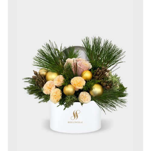 Nordic Noel Blooms Round Box