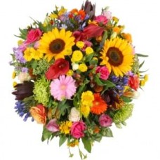 Funeral Arrangement Biedermeier Approx. 45 Cm Colorful