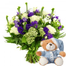 Boy Birth Bouquet + Hug Sleep Softly (Large)