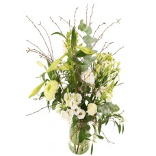 Picked White Bouquet Incl. Glass Milk Container (Large)