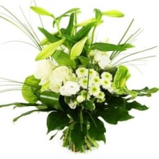 Trendy Modern Bouquet Of White Green (Large)