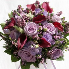 Bridal Bouquet Of Roses, Calla And Lyng