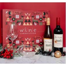 2-BOTTLE WINE & 2 RED WINE GLASS BUNDLE