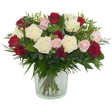 Bouquet of three colors of roses (Standard (S))