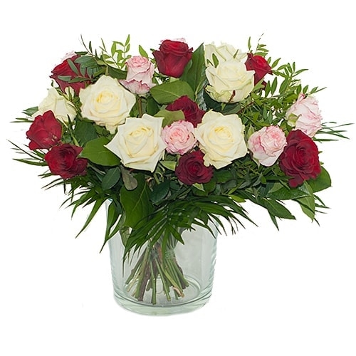 Bouquet of three colors of roses (Standard (S))
