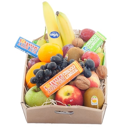 Fruit box with Tony Chocolonely
