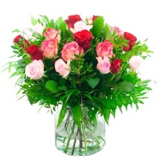 Valentineâ€™s Day bouquet of red and pink roses