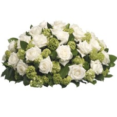 Funeral arrangement of white roses (Large (L))