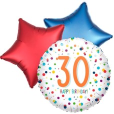 Balloonbouqet confetti 30th birthday