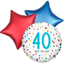 Balloon bouquet 40th birthday confetti