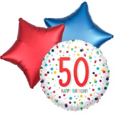 Balloonbouqet confetti 50th birthday