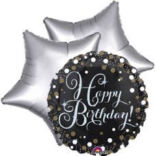 Balloon bouqet happy birthday black