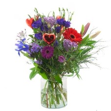 Valentine bouquet blue purple red
