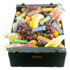 Large fruit box Tony Chocolonely and bottle of juice (Voor 20 personen)