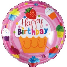 Happy birthday balloon cupcake fun