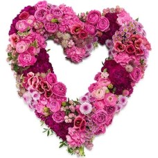 Heart shape pink flowers