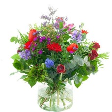 Seasonal bouquet red lilac/purple (Standard (S))