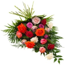 Hand bound funeral bouquet mixed roses (Extra large (XL))