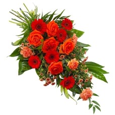 Orange â€“ red funeral bouquet (Extra large (XL))
