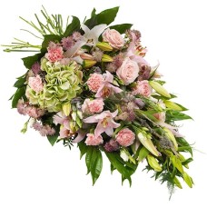 Hand bound funeral bouquet pink flowers (Extra large (XL))