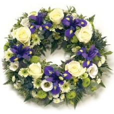 Funeral Wreath Ajour blue, purple and white