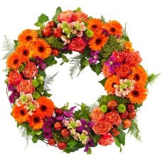 Funeral Wreath Ajour orange