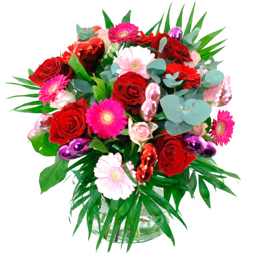 Valentine bouquet red pink