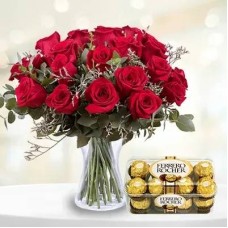 Flowers And Chocolate Hamper (Double The Quantity)