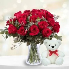 Dark Red Rose And Teddy (Classic)