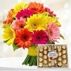 Mixed Gerbera And Chocolates (Classic)