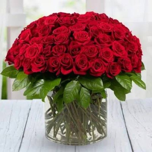 Roses In Glass Vase (Classic)